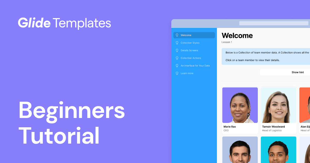 Glide Templates Beginners Tutorial Create a No Code App